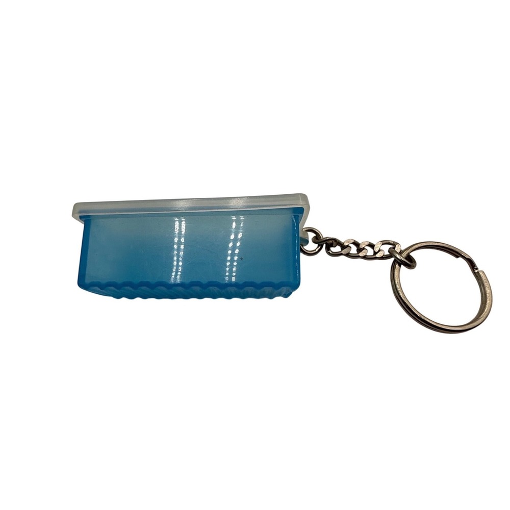 Tupperware Vintage Mini Rectangular Container Keychain Blue Trinket Box - Picture 2 of 8